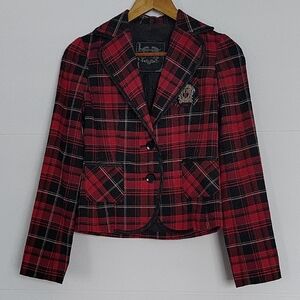 Makers of True Originals Red Plaid Blazer